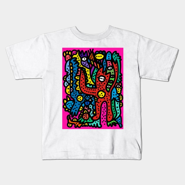 Red Man Street Art Graffiti Kids T-Shirt by signorino